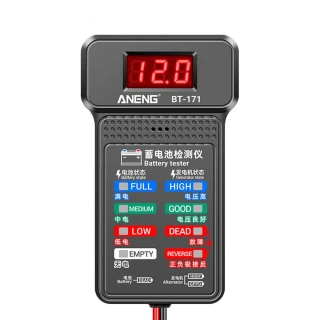 【ANENG】12V汽車電瓶蓄電池檢測儀(BT171 電瓶檢測工具 LED顯示 汽車電池測量 電壓檢測 發電機檢測)