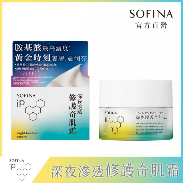 【SOFINA 蘇菲娜】iP 深夜滲透修護奇肌霜(55g)