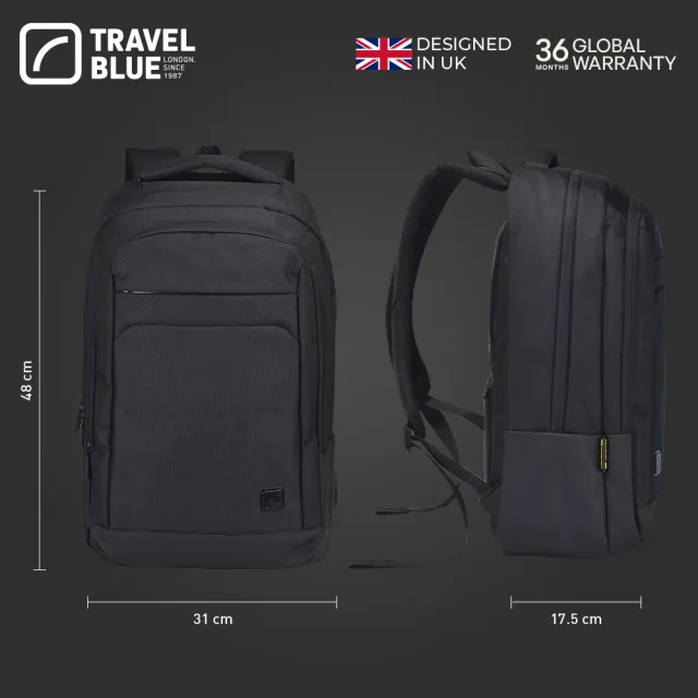【Travel Blue 藍旅】雙11 METRO-PRO 都會專業款背包-海軍藍/灰 防水包 筆電包/商務後背包 TB30