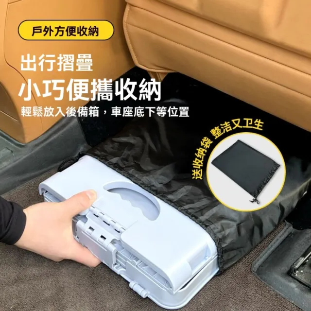 【由米】戶外馬桶  車載馬桶 可折疊馬桶 露營馬桶 方便攜帶 移動廁所 附固化劑 專用垃圾袋各12個(升級帶蓋)
