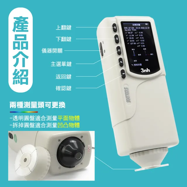一體式色差計 比色儀 色度計 色彩值量測 色差檢測 測色儀 色彩分析儀 分光測色儀 調色測試儀 180-CM6