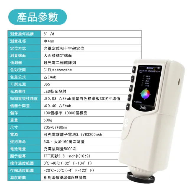 一體式色差計 比色儀 色度計 色彩值量測 色差檢測 測色儀 色彩分析儀 分光測色儀 調色測試儀 180-CM6