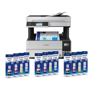 【EPSON】官方直營 搭3組T06G原廠1黑3彩墨水★L6490 四色防水高速A4連續供墨WIFI傳真複合機