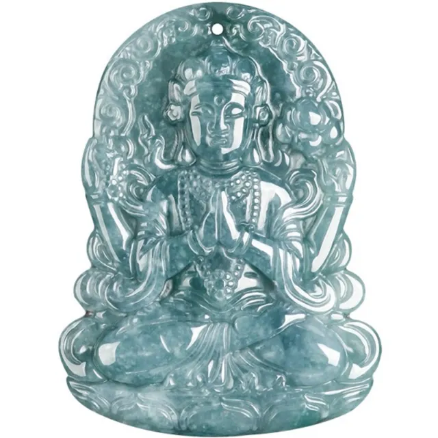 【Penny 珮妮】A貨翡翠藍水 四臂觀音 吊墜項鍊(母親節 父親節 生日禮物 交換禮物 尾牙 新年 結婚 情人節)