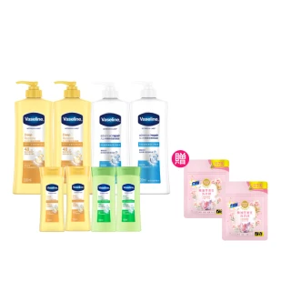【Vaseline 凡士林】經典系列潤膚露獨家款 重量超值組(深層保濕乳液、蘆薈舒緩身體乳、專業修護潤膚乳)