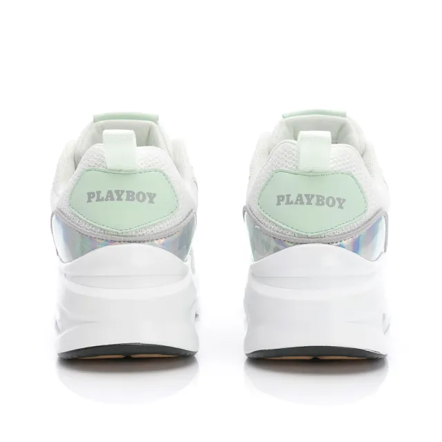 【PLAYBOY】FANTACY  漂浮輕彈力氣墊鞋-白綠-PY1651