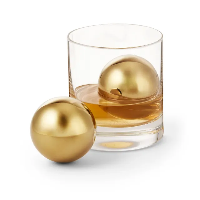 【PHILIPPI】德國 Collins不鏽鋼威士忌冰石 金 / 飲料 冰塊 不稀釋不融化