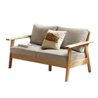 【hoi! 好好生活】預購60天★源氏木語柏林橡木原木色可拆洗雙人布沙發 C193 煙栗棕