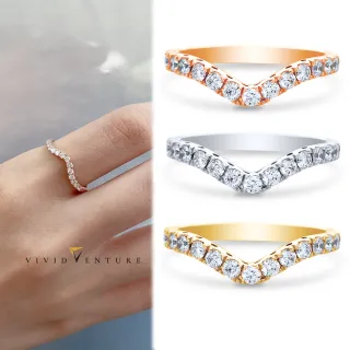 【Vividventure 亞帝芬奇】25分 天然鑽石 真鑽 線戒 戒指 時尚 多色選(14K金台)