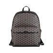 【BALLY】BALLY Pennant 銀箔字母LOGO三角旗塗層帆布拼小牛皮飾邊後背包(黑x褐)