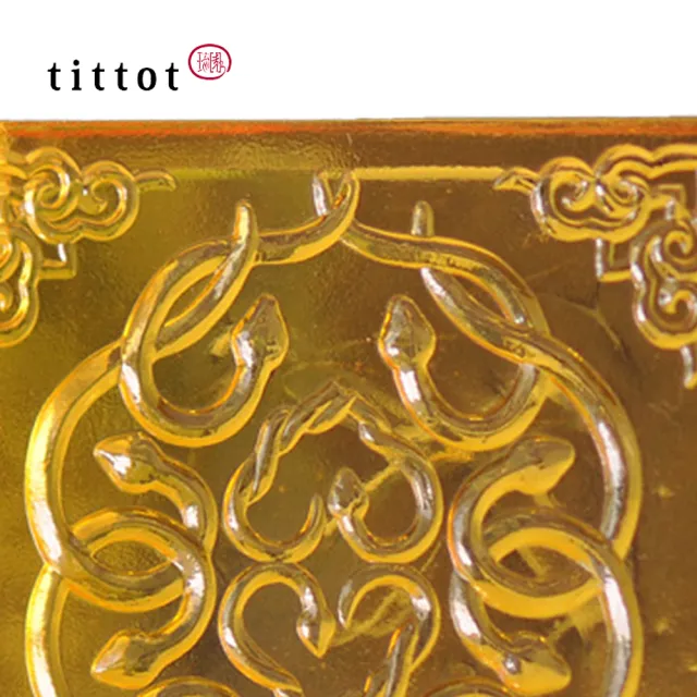 【tittot 琉園】連連喜事_生肖磚系列_蛇磚(入厝 擺飾 紙鎮 裝飾建材 禮品喜慶 風水招財 水晶藝品 蛇裝飾)