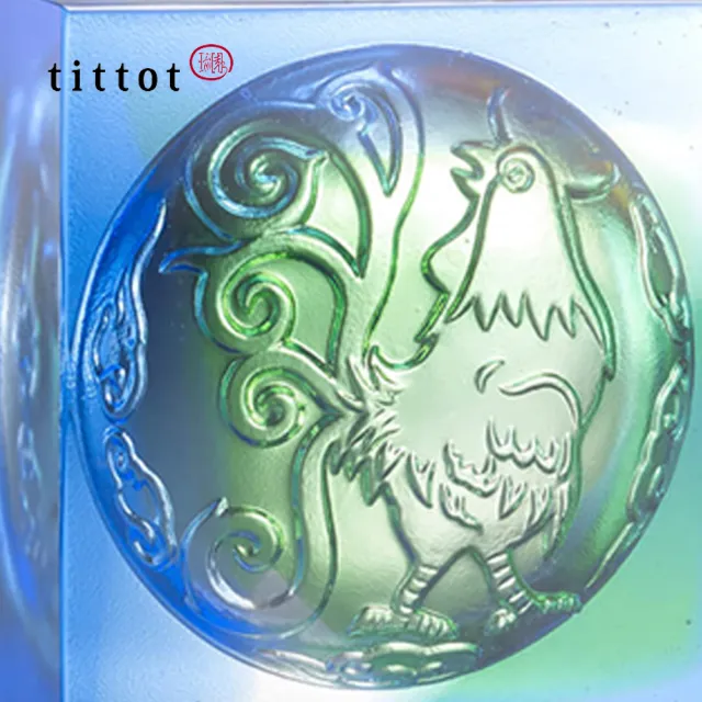 【tittot 琉園】發達雞_生肖磚系列_雞磚(入厝 擺飾 紙鎮 裝飾建材 禮品喜慶 風水招財 水晶藝品 雞裝飾)