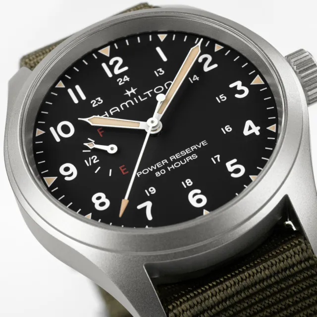 【HAMILTON 漢米爾頓】卡其陸戰動力儲存機械腕錶 40mm(手動上鍊 中性 NATO帶 H69509930)