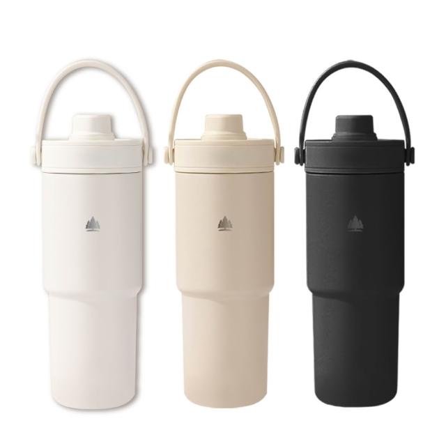 【Beroso 倍麗森】兩入組2025升級款不鏽鋼內陶瓷保溫環保手提杯735ml-三色(雙層/保冰杯/隨行杯/露營杯)