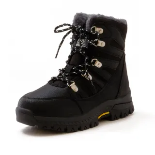 【nono house】an.an 雪地漫步保暖防潑水中筒雪靴(黑)