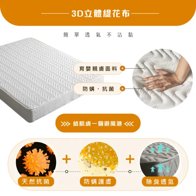 【IHouse】台灣製 單大3.5尺日式高回彈獨立筒床墊(適中偏軟)