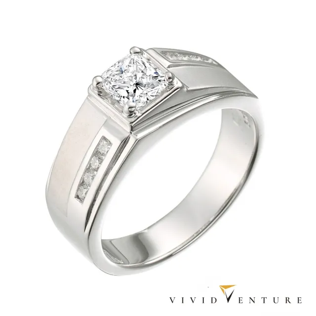 【Vividventure 亞帝芬奇】鉑金 GIA 50分 FSI2 天然鑽石 真鑽 男戒 瀟灑