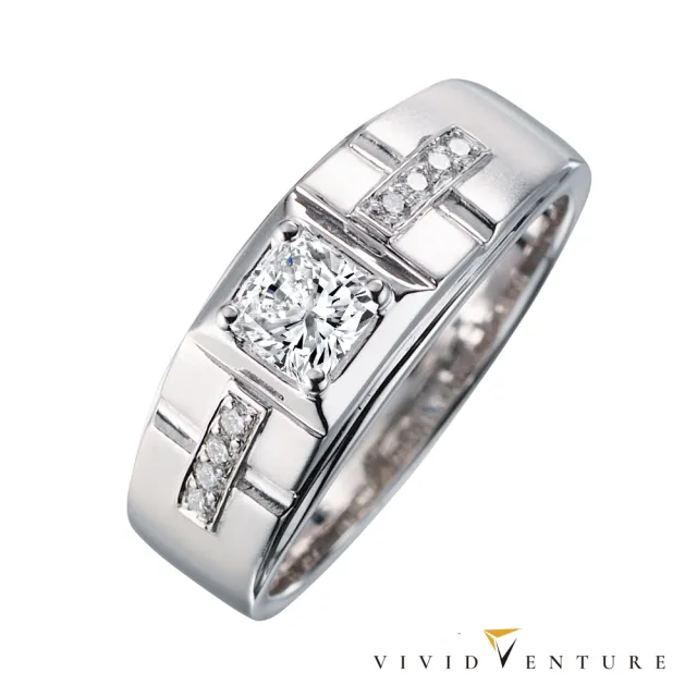 【Vividventure 亞帝芬奇】鉑金 GIA 50分 FSI2 天然鑽石 真鑽 男戒 成熟