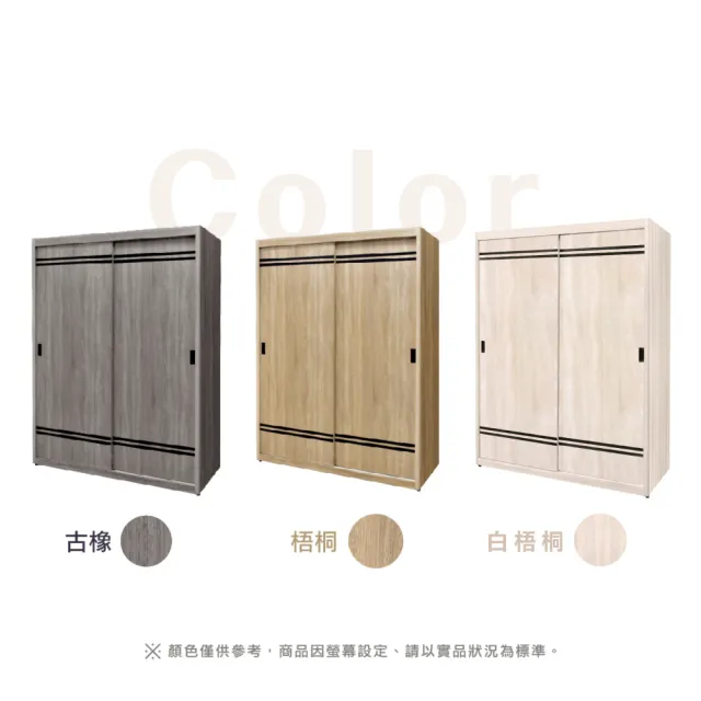 【IHouse】品田 5X7尺推門收納衣櫃/衣櫥(贈實木衣架*5)