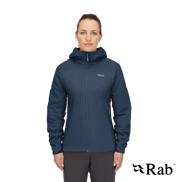 【RAB】Xenair Alpine Jacket 輕量防風透氣化纖連帽外套 女款 暴風藍 #QIP18