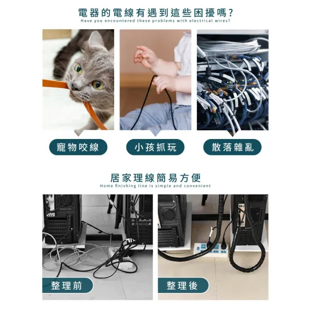 【DREAMCATCHER】電線保護套-12mm(電線防咬/防咬線/整線器/防貓咬電線/電線整理/捲式結束帶/捲線/防咬套)