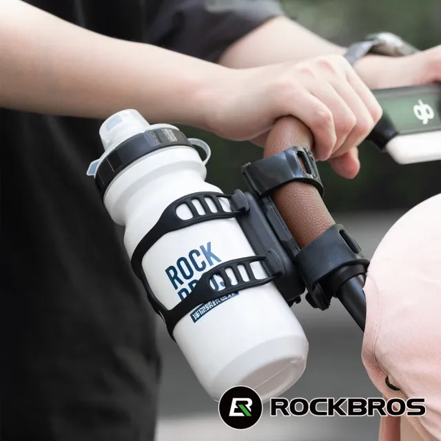 【ROCKBROS】洛克兄弟 磁吸式綁帶水壺架 附扳手(自行車/登山/水壺托架/水杯架/置物架/補水/水瓶/310030101)