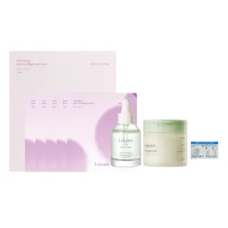 【Luvum】深層滋潤組 膠原面膜5片+積雪草棉片60片+積雪草精華油30ml 補水 修護 敏感肌 官方直營(官方直營)
