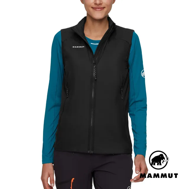【Mammut 長毛象】Rime Light IN Hybrid Vest W 輕量繩化纖立領背心 黑色 女款 #1013-03950