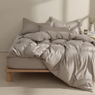 【AnD HOUSE 安庭家居】300織純棉-四件式雙人床包雙人兩用被套組(多色任選/透氣柔滑/100%精梳純棉)