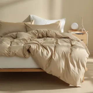 【AnD HOUSE 安庭家居】雙色配-300織純棉-六件式雙人床包雙人薄被套組(多款任選/透氣柔滑/100%精梳純棉)