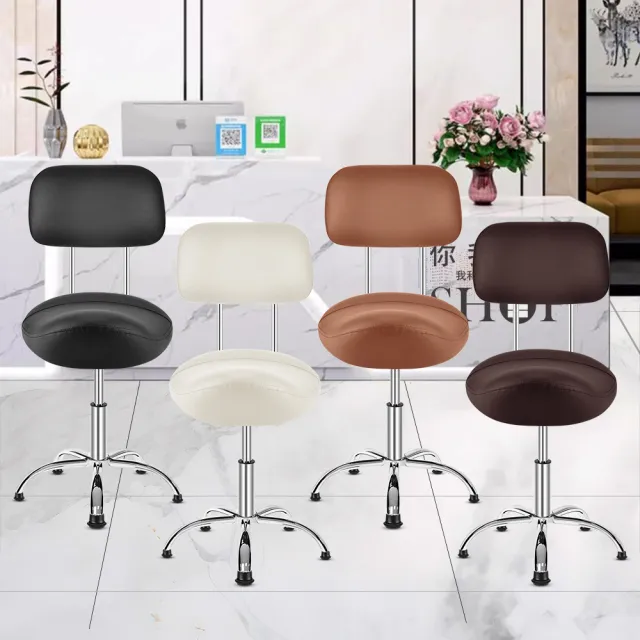 【G+ 居家】人體工學舒適馬鞍升降辦公椅-固定款+靠背(氣壓升降椅/旋轉椅/高腳椅/醫師椅/美容椅/美甲椅)