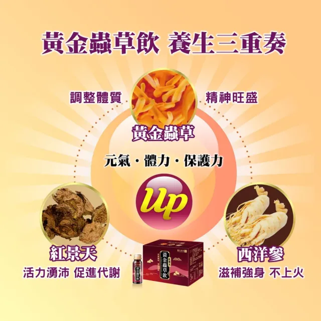 【順天本草】黃金蟲草飲禮盒 紅景天添加(18ml/瓶x6入 蛹蟲草子實體 紅景天 粉光參) 中秋禮盒 中秋送禮