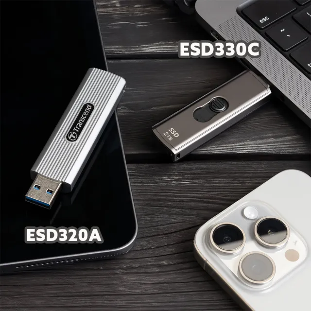 【Transcend 創見】ESD330C 1TB Type C高速 外接SSD行動固態硬碟-深灰褐色(TS1TESD330C)