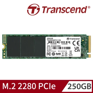 【Transcend 創見】MTE115S 250GB M.2 2280 PCIe Gen3x4 SSD固態硬碟(TS250GMTE115S 新舊包裝隨機出貨)