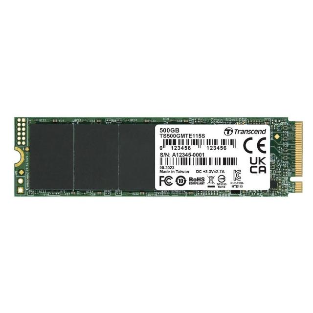 【Transcend 創見】MTE115S 500GB M.2 2280 PCIe Gen3x4 SSD固態硬碟(TS500GMTE115S 新舊包裝隨機出貨)