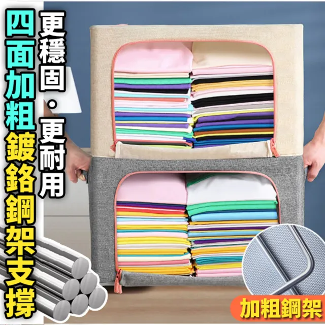 【收納女王】6入-80L厚磅陽離子雙開收納箱(整理箱 摺疊收納箱)