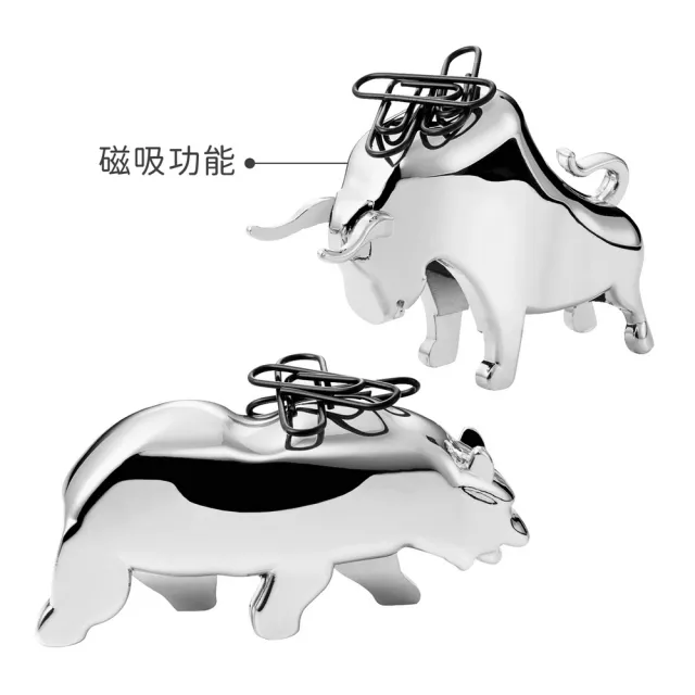 【PHILIPPI】德國 磁吸紙鎮2件 公牛棕熊 / 擺飾品 文鎮 造型紙鎮