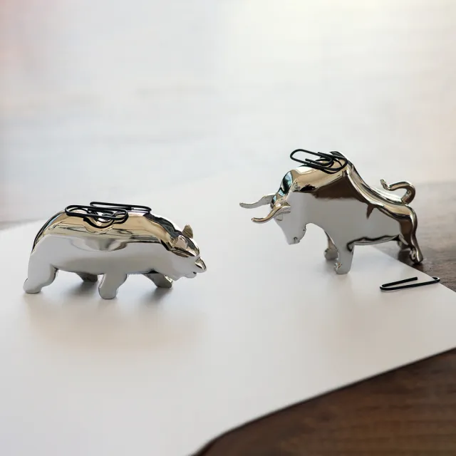 【PHILIPPI】德國 磁吸紙鎮2件 公牛棕熊 / 擺飾品 文鎮 造型紙鎮