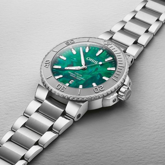 【ORIS 豪利時】x Bracenet Aquis 時間之海特別版 300米潛水機械錶(0173377304137-0782405PEB)