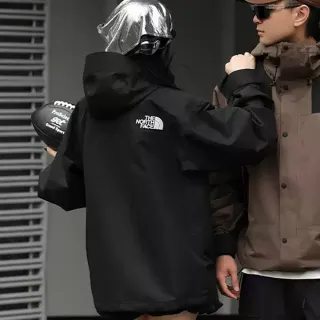 【The North Face 官方旗艦】經典ICON-北面男款黑色DryVent防水透氣衝鋒衣｜88XFJK3(外套)