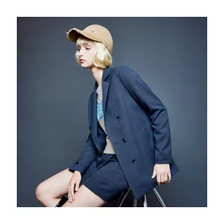 【Le Polka】學院風格紋西裝外套-女