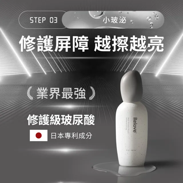 【Relove官方直營】全酵肌泌外泌體保水彈嫩養護3件組(嫩皮水120ml+小玻泌50ml+玻色因乳30ml)