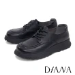 【DIANA】舒適百搭真皮厚底牛津鞋(黑色)