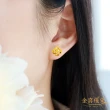 【金喜飛來】黃金耳環立體四銅錢一對(0.24錢±0.02)