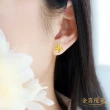 【金喜飛來】黃金耳環立體十字花一對(0.15錢±0.02)