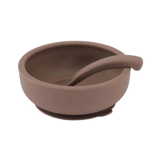 【By Lille Vilde】防滑矽膠吸盤碗 含蓋附湯匙(學習餐具 矽膠餐具 兒童餐具 多款可選)