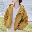 【初色】通勤休閒寬鬆短版長袖連帽風衣外套女外套-8款任選-15169(M-2XL可選)