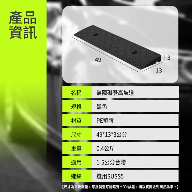【工具達人】無障礙登高坡 塑膠台階 塑料斜坡墊 塑膠三角墊 無障礙斜坡墊 上坡門檻墊(190-HBA031349B)
