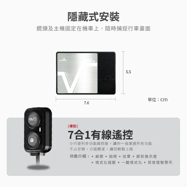 【LOOKING 錄得清】F-911VTS - 抗反光冠軍、HDR寬動態、車牌清晰如初(前後雙錄 機車行車紀錄器)