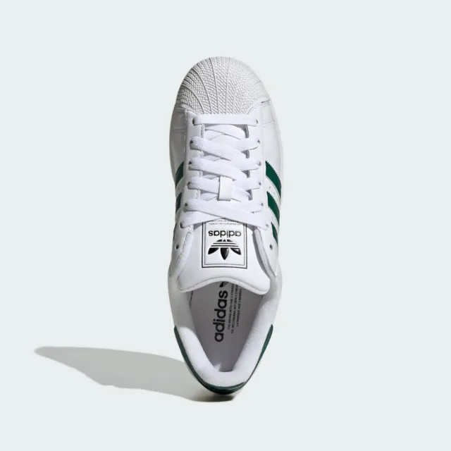 【adidas 愛迪達】愛迪達 Superstar II 男 運動休閒鞋 經典 貝殼頭 白綠(JQ4730)